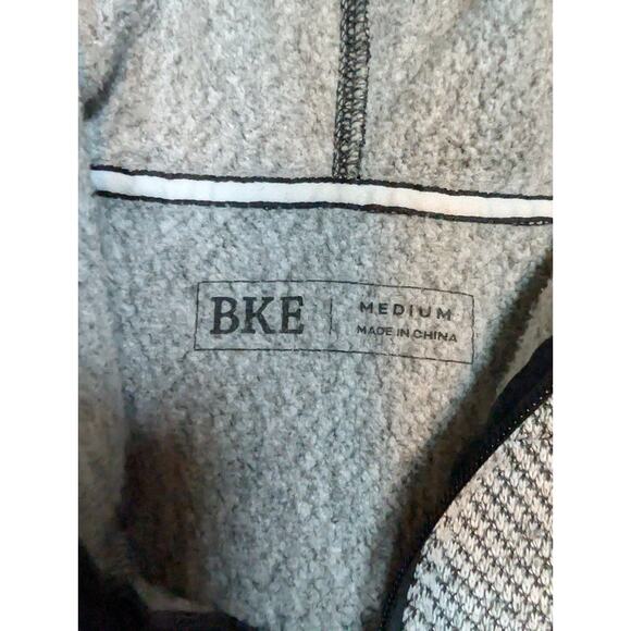 BKE Declan Men’s M White Gray Black Textured 1/4 Zip Fleece Lined Hooded Sweater - Picture 8 of 8